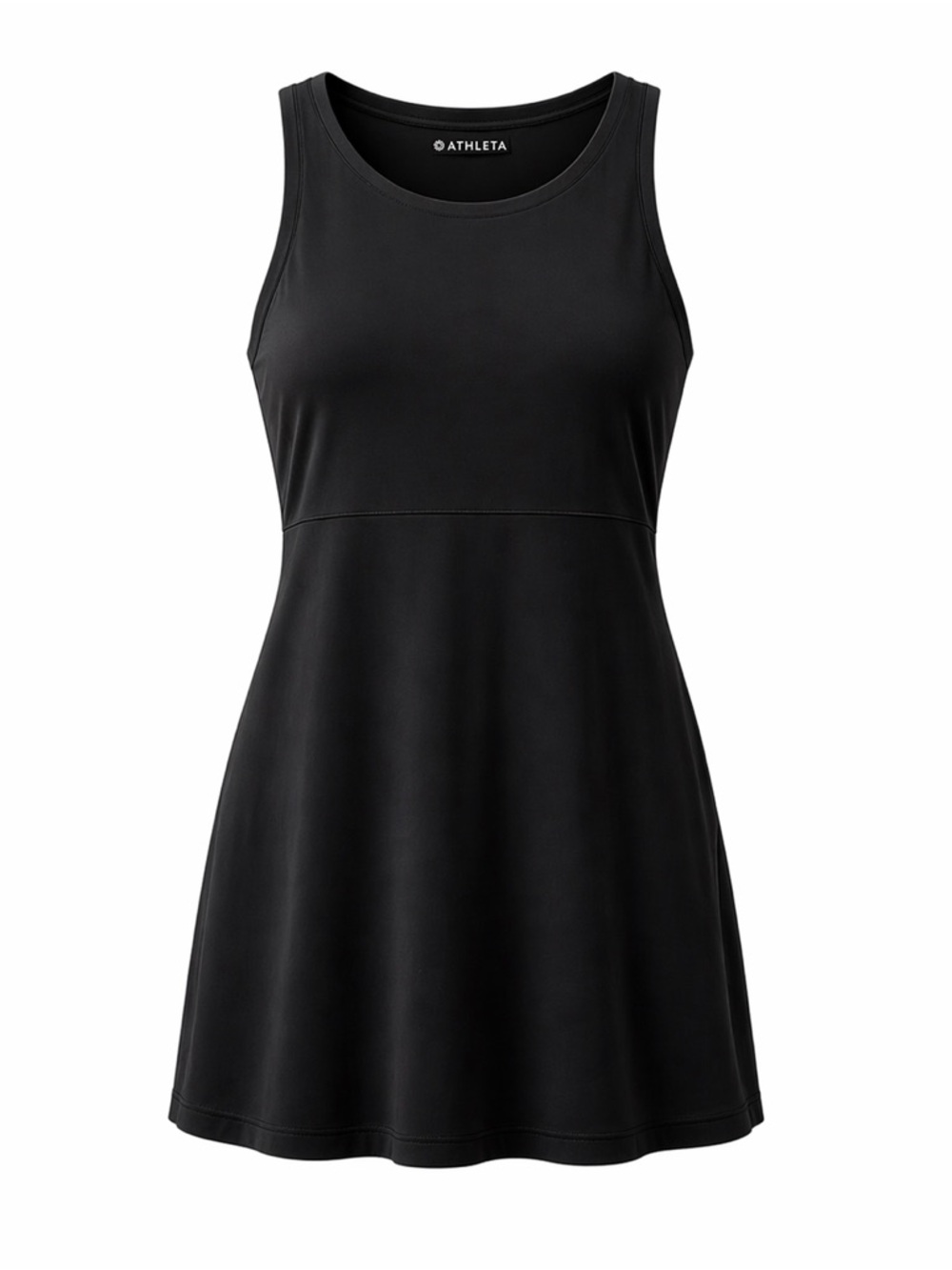 Athleta Black Sleeveless Dress Medium Petite A-Line Stretch Modal Activewear
